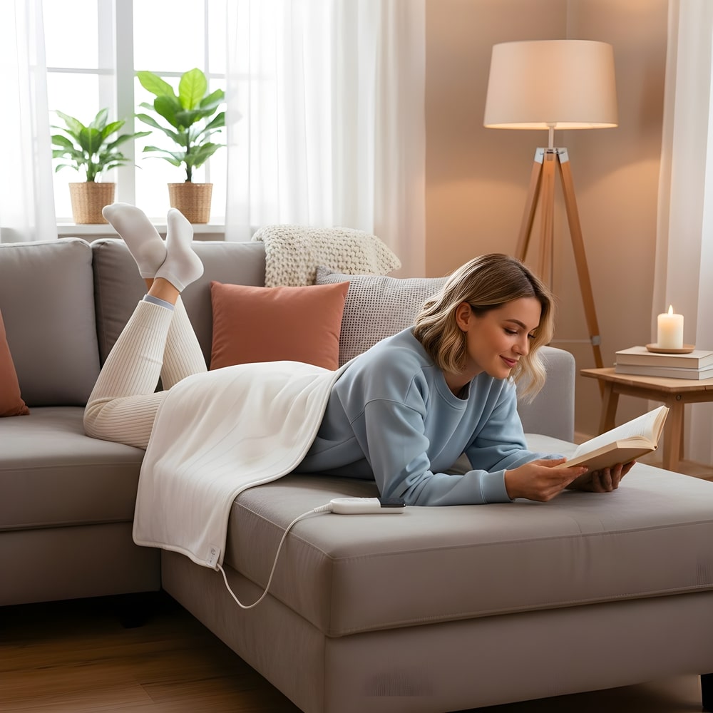 Couverture chauffante blanche simple